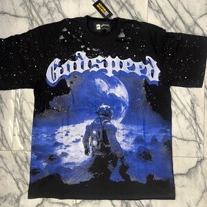 GodSpeed No Looking Back Short Sleeve T Shirt (Black/ True Blue)